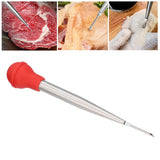 Turkey Injector Stainless Steel Thickened Silicone Design Cooking Seasoning Pump with Cleaning Sweep Red