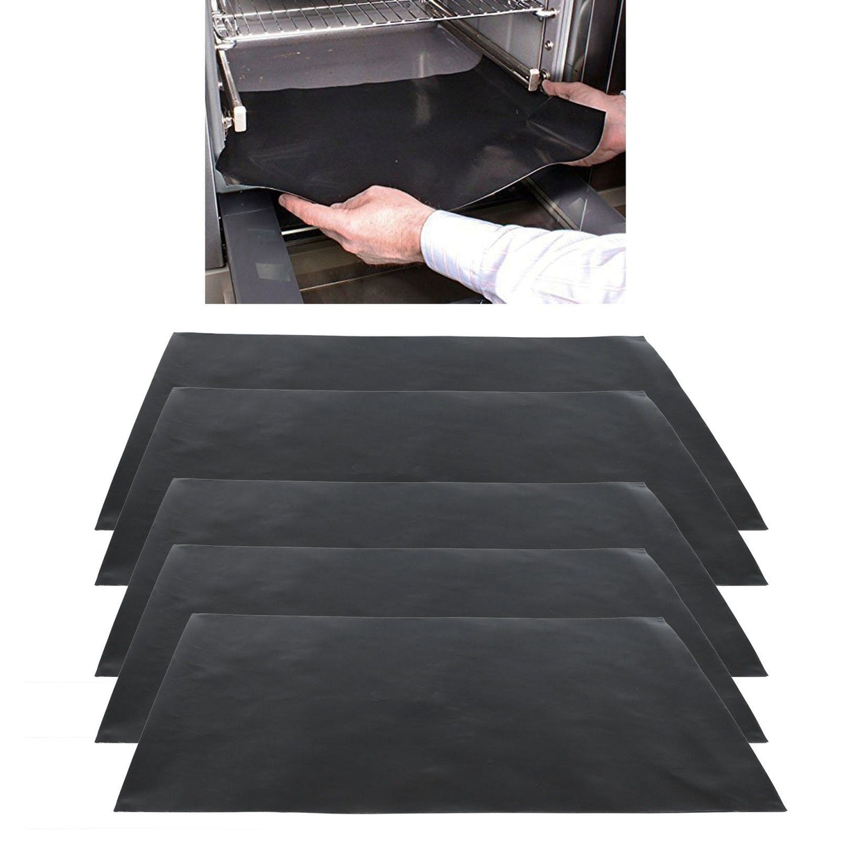 5Pcs Oven Mat Fiberglass Excellent Heat Resistance Dishwasher Safe 40x50cm Oven Liner Mats Kitchen Baking Mat
