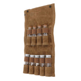 Spice Bottle Bag Wet Wax Canvas Portable Seasoning Storage Bag with 9 Glass Seasoning Bottle for Outdoor Camping Khaki - Close-Up Angle