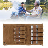 Spice Bottle Bag Wet Wax Canvas Portable Seasoning Storage Bag with 9 Glass Seasoning Bottle for Outdoor Camping Khaki - Extra Image