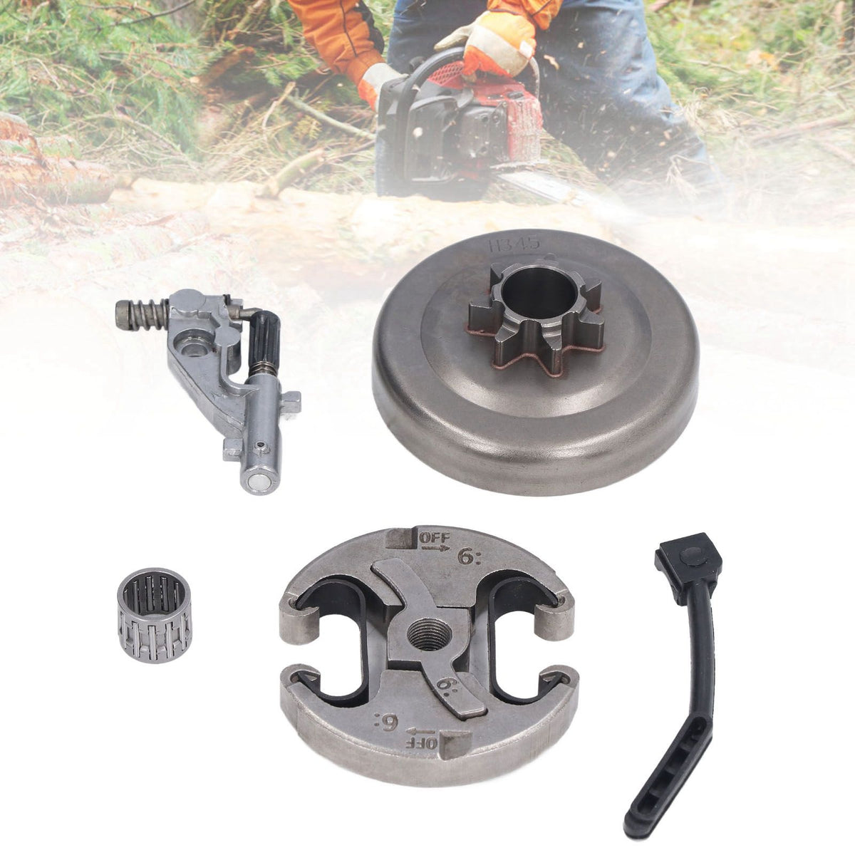 7 Teeth Clutch Drum Oil Pump Kit 17x30mm Gear Iron High Accuracy for Husqvarna 455 460 Chainsaw