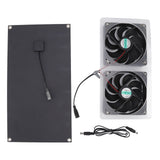 Solar Panel Fan Kit 100W Dual Fans IP67 Waterproof Low Noise Wide Application Solar Powered Fan For Pet House Hut