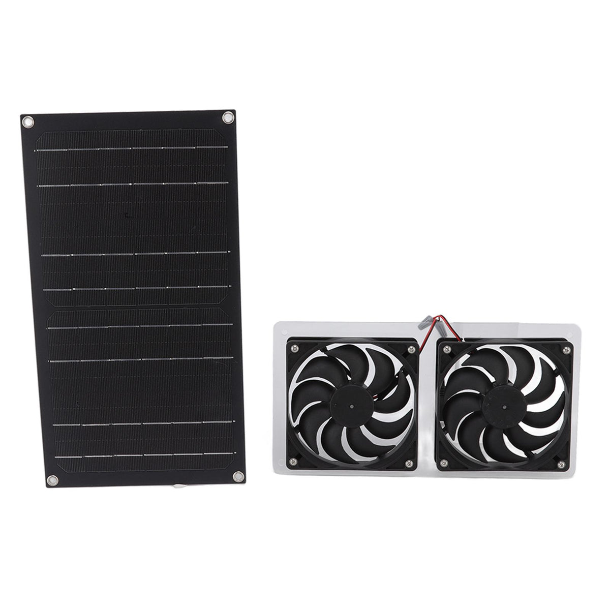 Solar Panel Fan Kit 100W Dual Fans IP67 Waterproof Low Noise Wide Application Solar Powered Fan For Pet House Hut