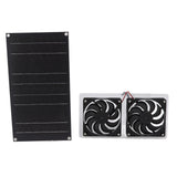 Solar Panel Fan Kit 100W Dual Fans IP67 Waterproof Low Noise Wide Application Solar Powered Fan For Pet House Hut - Top-Down View
