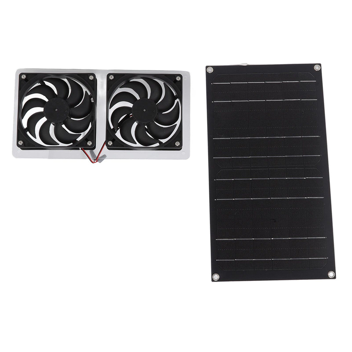 Solar Panel Fan Kit 100W Dual Fans IP67 Waterproof Low Noise Wide Application Solar Powered Fan For Pet House Hut