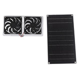 Solar Panel Fan Kit 100W Dual Fans IP67 Waterproof Low Noise Wide Application Solar Powered Fan For Pet House Hut - 45-Degree Angle