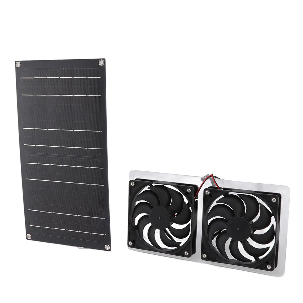 Solar Panel Fan Kit 100W Dual Fans IP67 Waterproof Low Noise Wide Application Solar Powered Fan For Pet House Hut