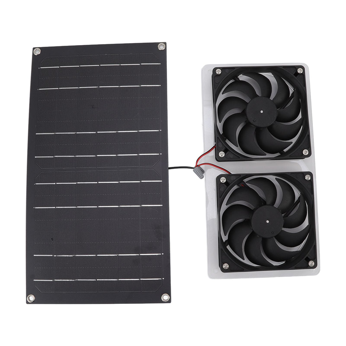 Solar Panel Fan Kit 100W Dual Fans IP67 Waterproof Low Noise Wide Application Solar Powered Fan For Pet House Hut
