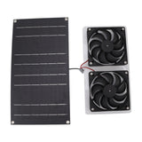 Solar Panel Fan Kit 100W Dual Fans IP67 Waterproof Low Noise Wide Application Solar Powered Fan For Pet House Hut - Close-Up Angle
