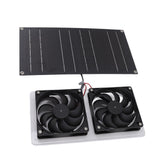 Solar Panel Fan Kit 100W Dual Fans IP67 Waterproof Low Noise Wide Application Solar Powered Fan For Pet House Hut - Extra Image