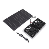 Solar Panel Fan Kit 100W Dual Fans IP67 Waterproof Low Noise Wide Application Solar Powered Fan For Pet House Hut - Extra Image