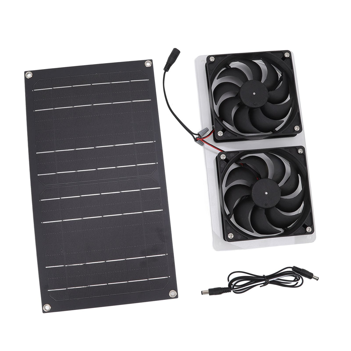 Solar Panel Fan Kit 100W Dual Fans IP67 Waterproof Low Noise Wide Application Solar Powered Fan For Pet House Hut