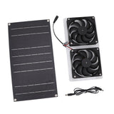 Solar Panel Fan Kit 100W Dual Fans IP67 Waterproof Low Noise Wide Application Solar Powered Fan For Pet House Hut - Extra Image