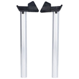 2Pcs Greenhouse Rain Gutter Drains Silver Drainage Downpipe Gutter Kit Gutter Water Butt Pipe Kit - Side View