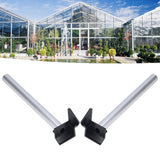 2Pcs Greenhouse Rain Gutter Drains Silver Drainage Downpipe Gutter Kit Gutter Water Butt Pipe Kit
