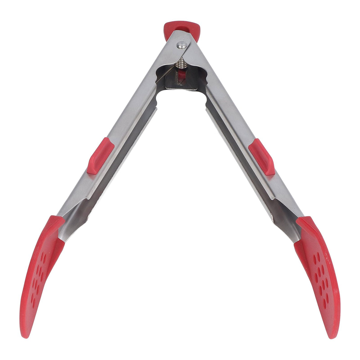 Food Tong Thickened 304 Stainless Steel Anti Slip Corrosion Resistant Barbecue Tongs for Restaurant Kitchen Baking Red