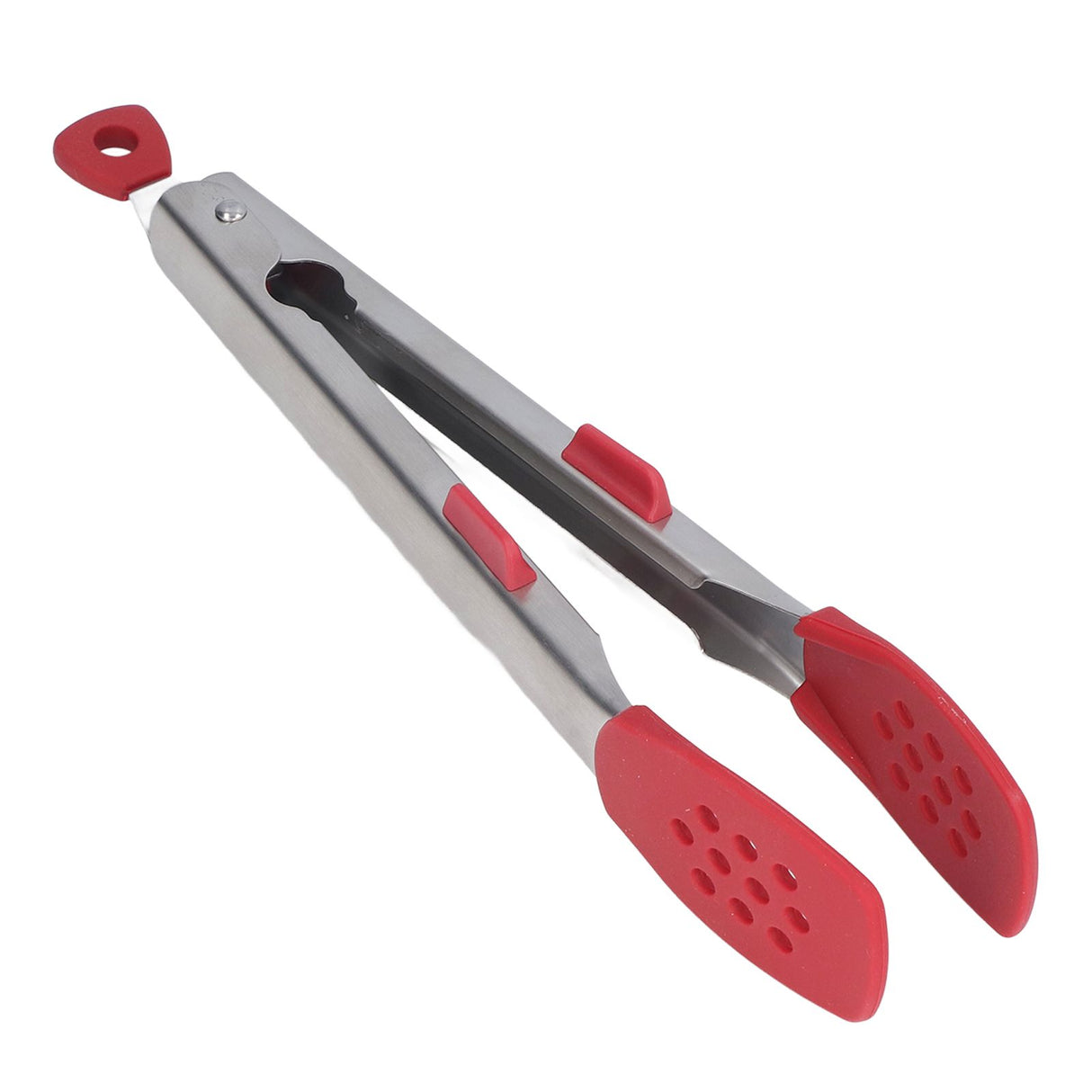 Food Tong Thickened 304 Stainless Steel Anti Slip Corrosion Resistant Barbecue Tongs for Restaurant Kitchen Baking Red