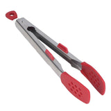 Food Tong Thickened 304 Stainless Steel Anti Slip Corrosion Resistant Barbecue Tongs for Restaurant Kitchen Baking Red