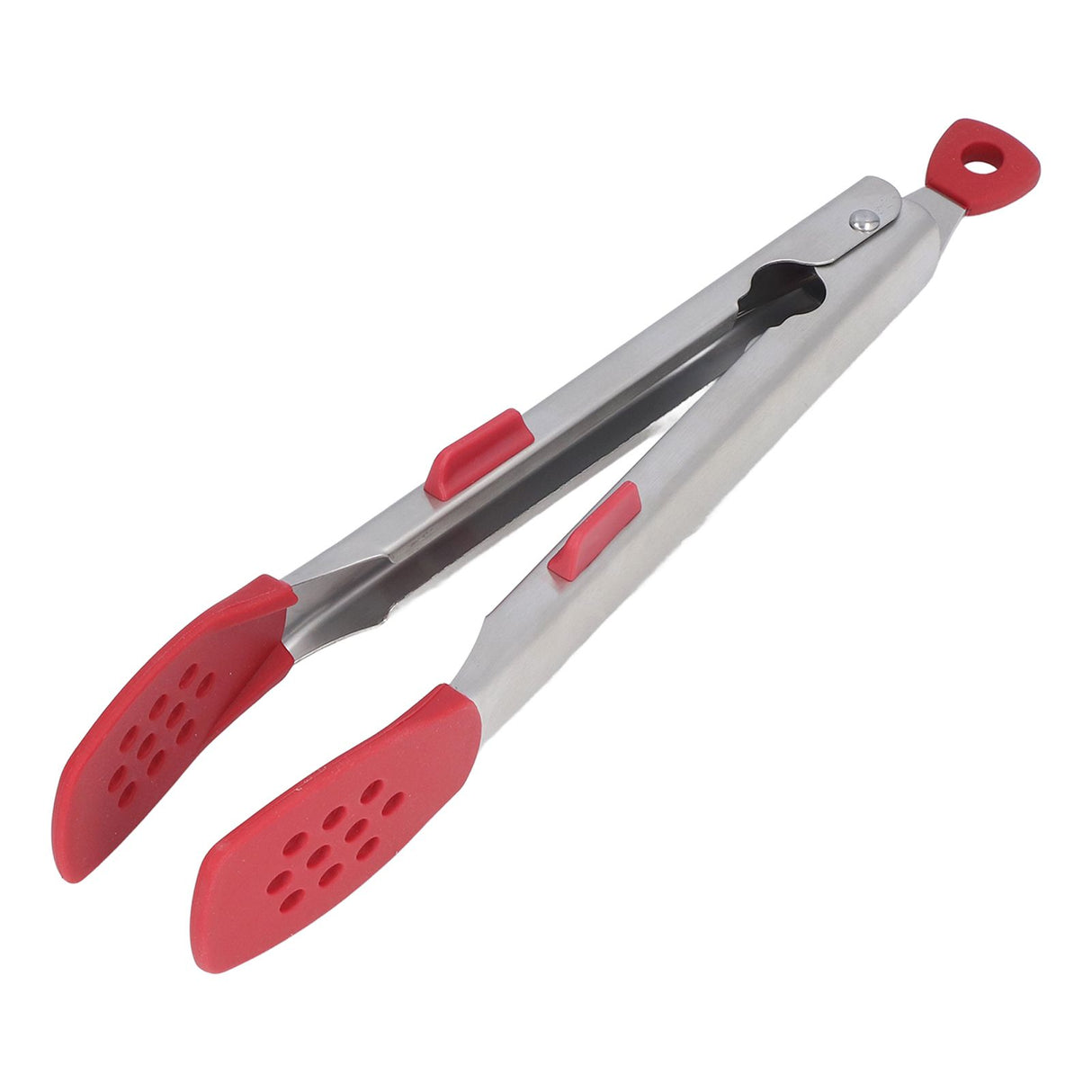 Food Tong Thickened 304 Stainless Steel Anti Slip Corrosion Resistant Barbecue Tongs for Restaurant Kitchen Baking Red
