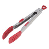 Food Tong Thickened 304 Stainless Steel Anti Slip Corrosion Resistant Barbecue Tongs for Restaurant Kitchen Baking Red