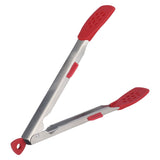 Food Tong Thickened 304 Stainless Steel Anti Slip Corrosion Resistant Barbecue Tongs for Restaurant Kitchen Baking Red