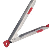 Food Tong Thickened 304 Stainless Steel Anti Slip Corrosion Resistant Barbecue Tongs for Restaurant Kitchen Baking Red
