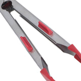 Food Tong Thickened 304 Stainless Steel Anti Slip Corrosion Resistant Barbecue Tongs for Restaurant Kitchen Baking Red