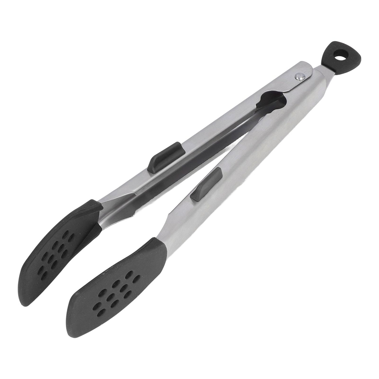Food Tong Thickened 304 Stainless Steel Anti Slip Corrosion Resistant Barbecue Tongs for Restaurant Kitchen Baking Black