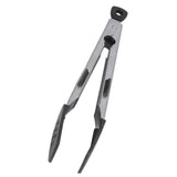 Food Tong Thickened 304 Stainless Steel Anti Slip Corrosion Resistant Barbecue Tongs for Restaurant Kitchen Baking Black - 45-Degree Angle