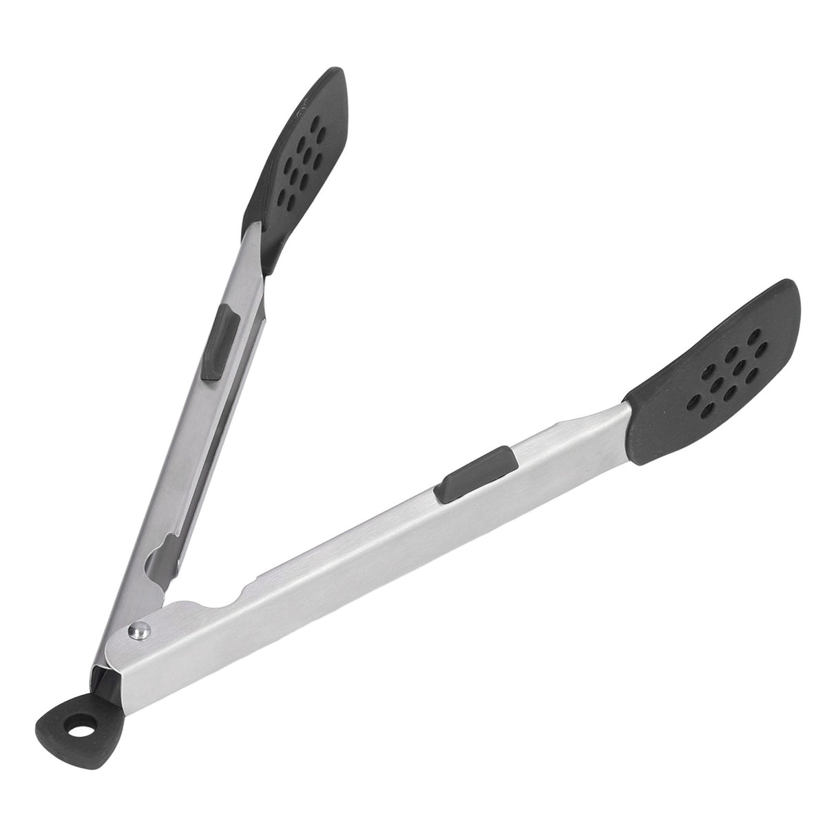 Food Tong Thickened 304 Stainless Steel Anti Slip Corrosion Resistant Barbecue Tongs for Restaurant Kitchen Baking Black