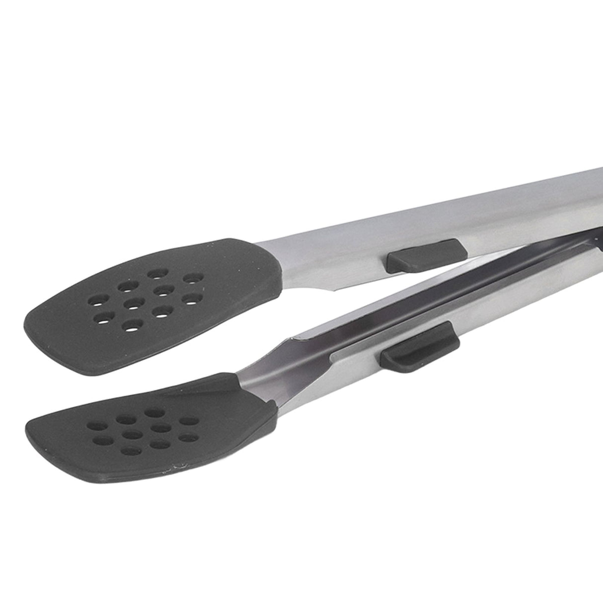 Food Tong Thickened 304 Stainless Steel Anti Slip Corrosion Resistant Barbecue Tongs for Restaurant Kitchen Baking Black