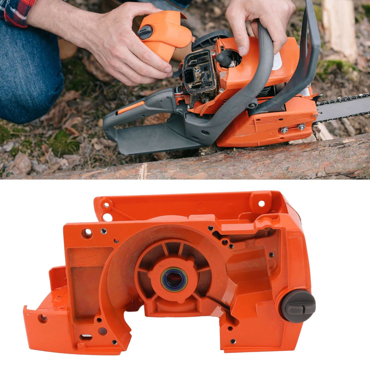Chainsaw Crank Case Assy Anti Corrosion Crankcase Housing Compatible for Husqvarna 268 272 61