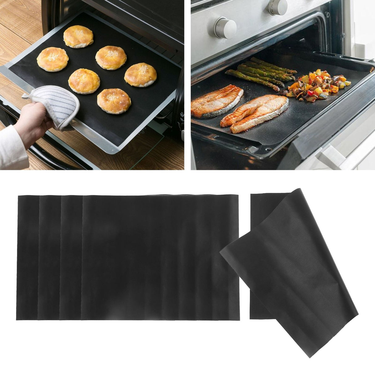 5Pcs Thickened Nonstick Barbecue Grill Mat BBQ Grill Mat Portable Outdoor Picnic Cooking Tool