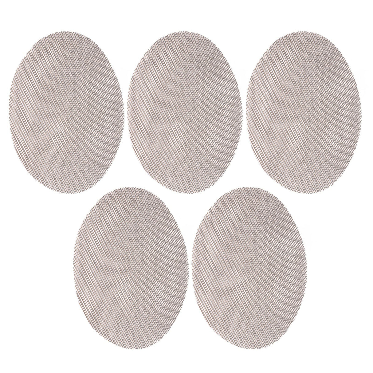 5Pcs High Temperature Resistant Barbecue Round Mat Reusable Non Stick BBQ Grill Grid Slice Pizza Mat 36cm Diameter Brown