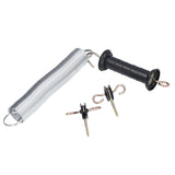 Electric Fence Gate Kit PP Iron 5 Meters Animal Spring Door Accessory with Handle Insulated Nail for Livestock - Front View