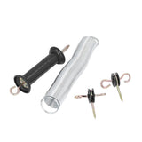 Electric Fence Gate Kit PP Iron 5 Meters Animal Spring Door Accessory with Handle Insulated Nail for Livestock - Low Angle