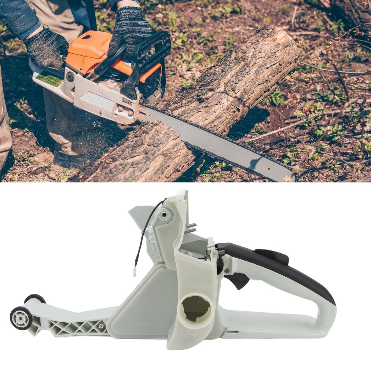 Chainsaw Rear Handle Corrosion Resistant High Hardness PC Replacement Fuel Tank Handle for Stihl MS382