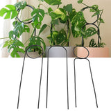 3 Pcs Plant Trellis 40cm Wrought Iron Metal Plant Climbing Trellis Indoor Green Plant Potted Flower Arrangement Bracket Black