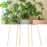 3 Pcs Plant Trellis 40cm Wrought Iron Metal Plant Climbing Trellis Indoor Green Plant Potted Flower Arrangement Bracket Gold