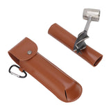 Manual Wood Auger Wrench Hand Survival Auger Wrench Multifunctional Woodworking Punch Tools Brown PU Leather Case - 45-Degree Angle
