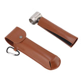 Manual Wood Auger Wrench Hand Survival Auger Wrench Multifunctional Woodworking Punch Tools Brown PU Leather Case