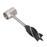 Manual Wood Auger Wrench Hand Survival Auger Wrench Multifunctional Woodworking Punch Tools Brown PU Leather Case