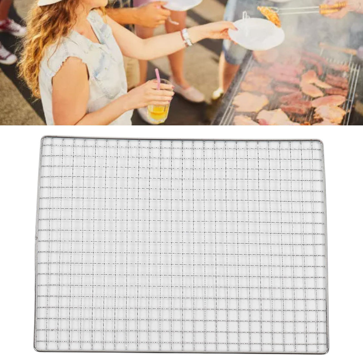 Barbecue Wire Mat Rust Proof Stainless Steel Multi Functional BBQ Grill Mat for Home Picnics Camping