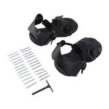 1 Pair Spike Sandals PU Lawn Aerator Shoes Grass Aerator Tool for Yard Garden Plants Health Black - Side View