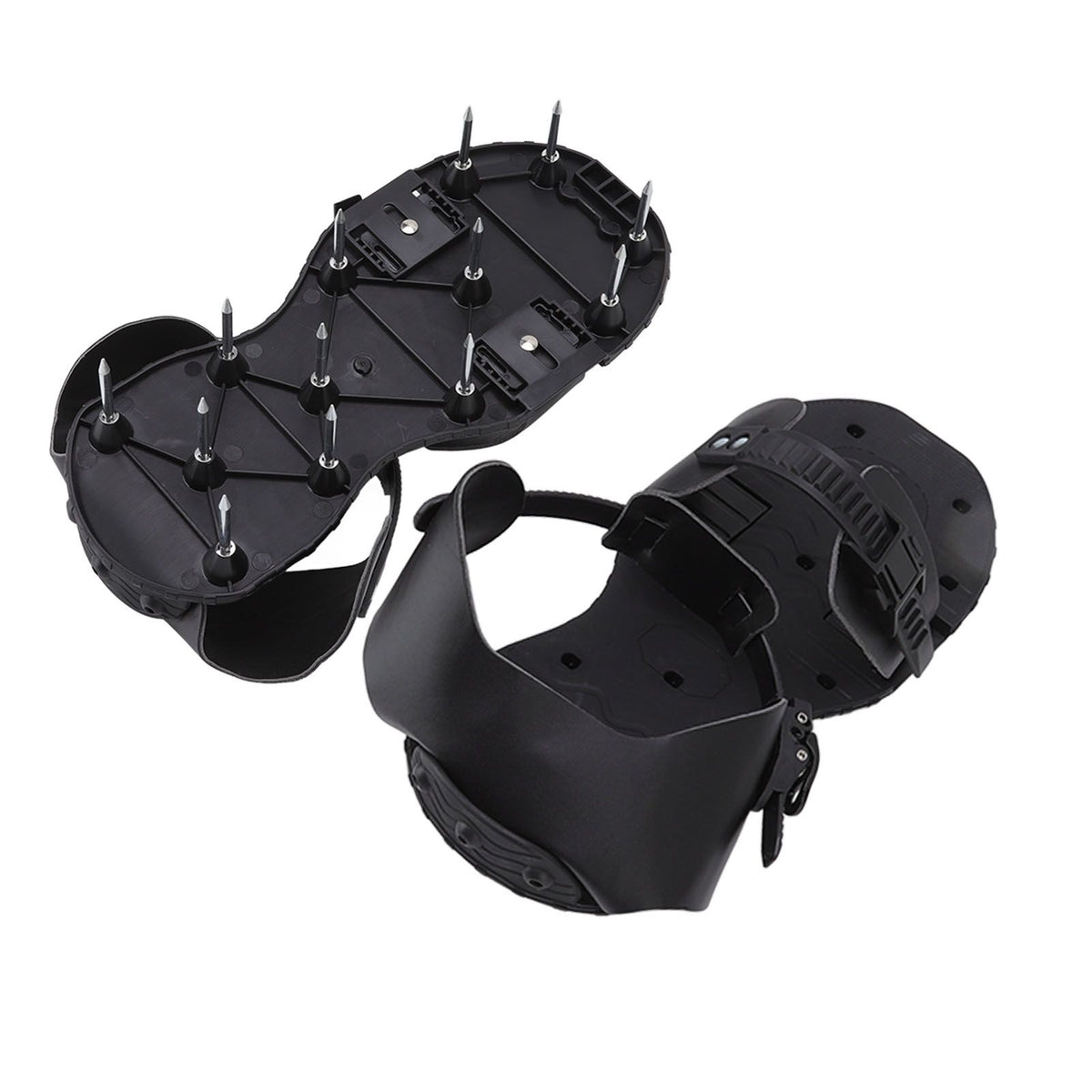 1 Pair Spike Sandals PU Lawn Aerator Shoes Grass Aerator Tool for Yard Garden Plants Health Black