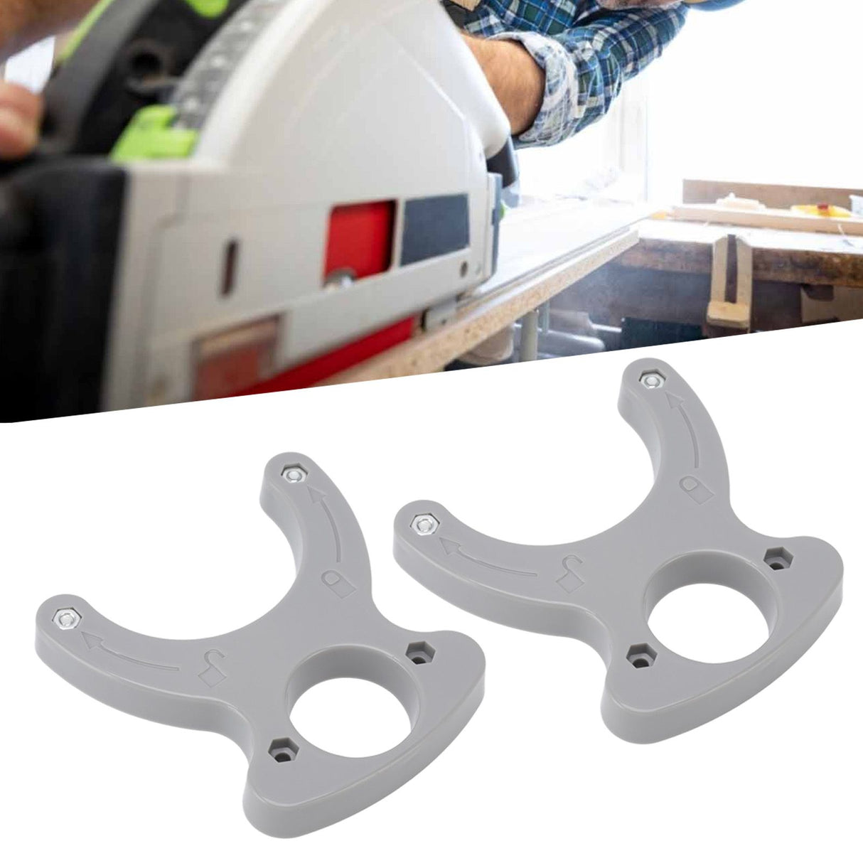 2Pcs Router Table Insert Plate Wrench High Accuracy Portable Plastic Ring Wrench for Woodworking Wood Router Table