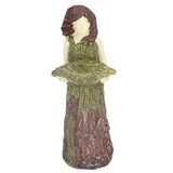 Fairy Statue Bird Feeder Resin Attractive Beautiful Goddess Statuary Bird Feeder for Outdoor Gardens - Side View