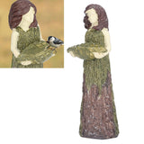 Fairy Statue Bird Feeder Resin Attractive Beautiful Goddess Statuary Bird Feeder for Outdoor Gardens - Extra Image