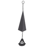 Triangular Wind Chimes Courtyard Bell Pendant Home Decoration Iron Black with Hanging Ring for Garden