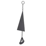 Triangular Wind Chimes Courtyard Bell Pendant Home Decoration Iron Black with Hanging Ring for Garden